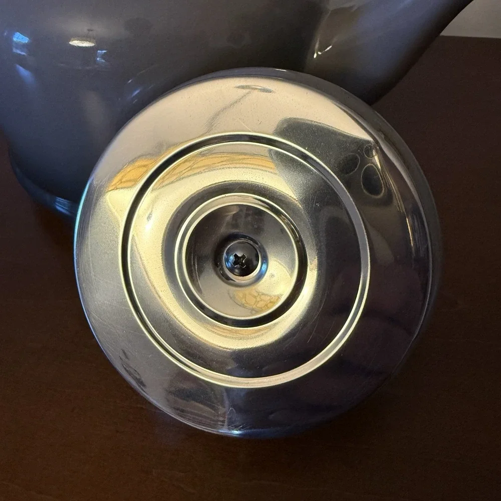 Le Creuset Demi Tea Kettle Pot 1.25 Qt Light Dark  Gray Enamel Steel - READ